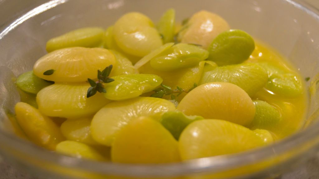 Młoda fasola limeńska w puszce (produkt i płyn)