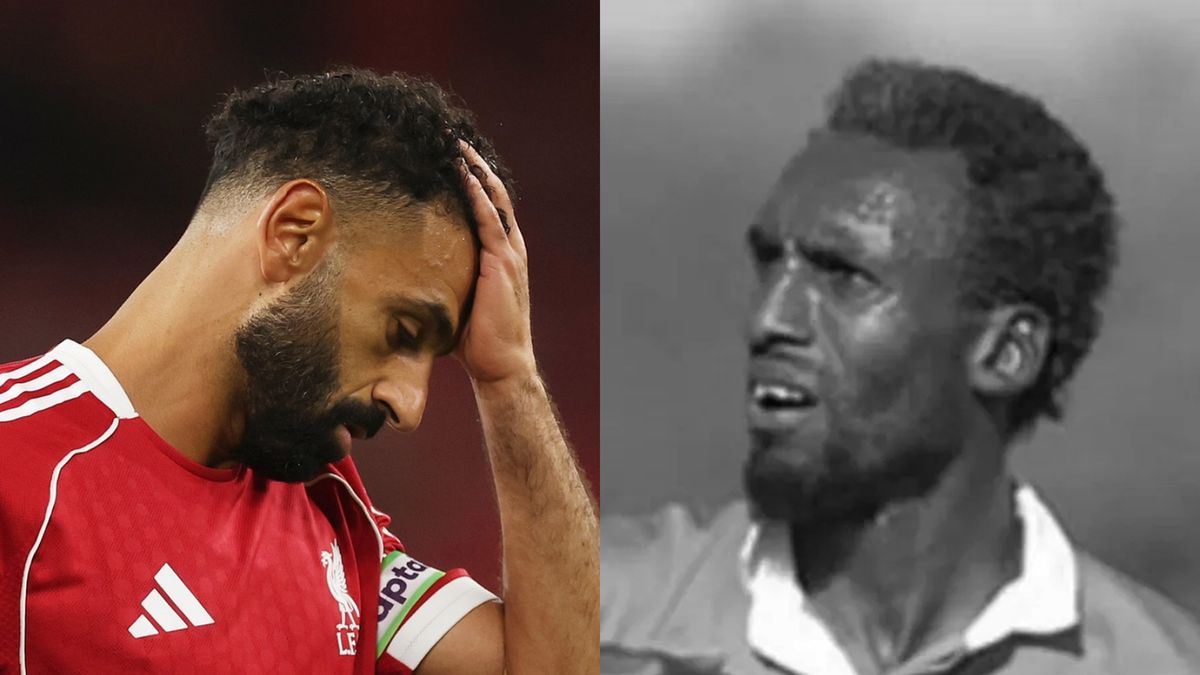 Getty Images / Carl Recine/ X / Palestine_fa / Na zdjęciu: Mohamed Salah i Suleiman Al-Obeid