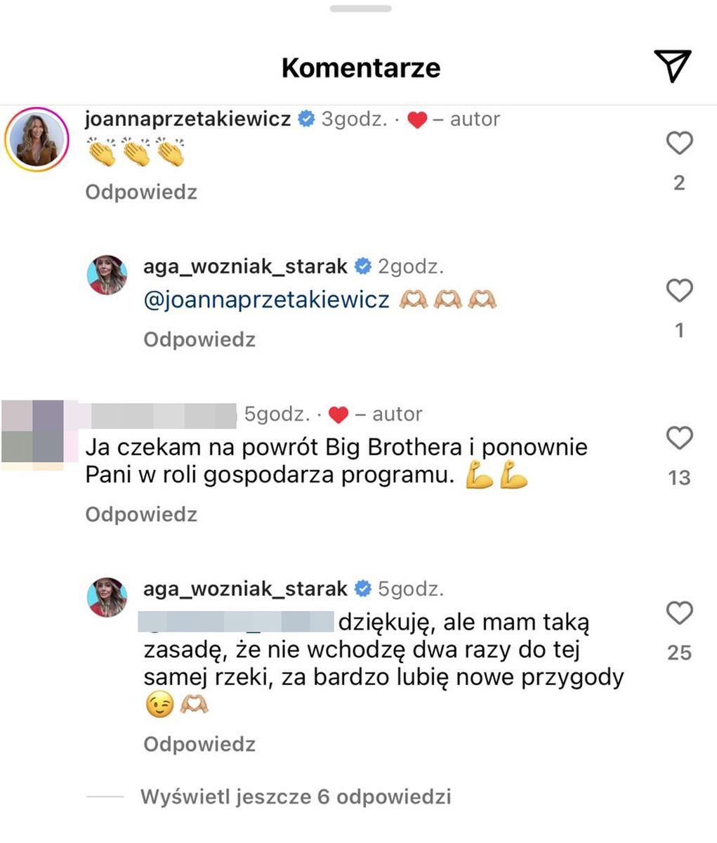 Agnieszka Woźniak-Starak odpowiada na pytanie o "Big Brothera"