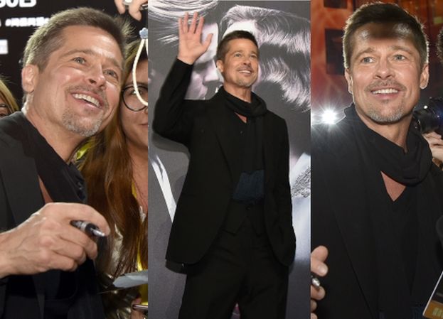 Uśmiechnięty Brad Pitt pozuje z fanami w Chinach (ZDJĘCIA)