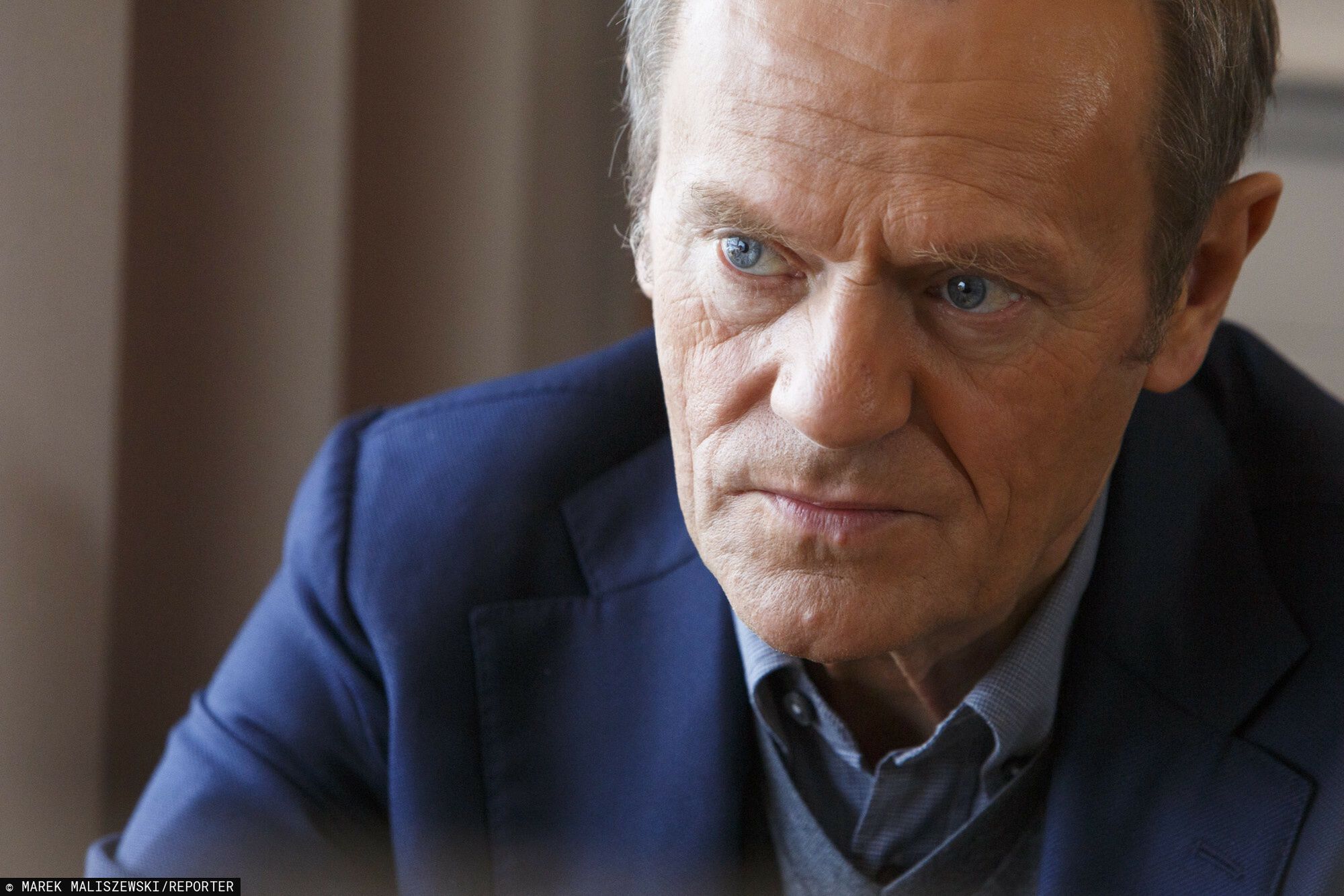 Donald Tusk w podlaskim21.01.2022 Lomza wizyta Przewodniczacego Donalda Tuska w podlaskim N/z Donald Tusk spotkal sie z wlascicielem restauracji Syta Panna  fot Marek Maliszewski/REPORTERMarek Maliszewski/REPORTER