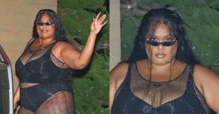 Lizzo "przyłapana" w Malibu. Piosenkarka WYEKSPONOWAŁA kształty w siateczkowej stylizacji (ZDJĘCIA)
