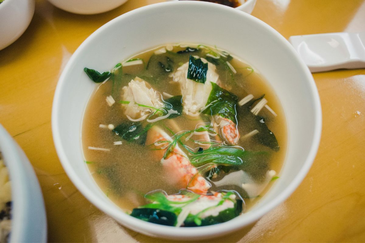 Miso soup may contain various ingredients.