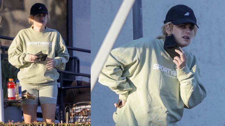 Rebel Wilson oczekuje na czyszczenie auta w Los Feliz w Kalifornii