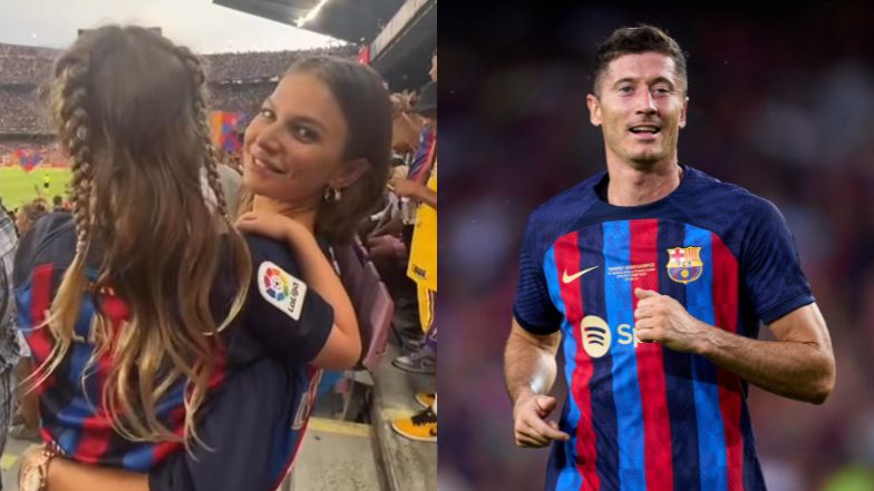 Anna Lewandowska wspiera Roberta Lewandowskiego podczas meczu FC Barcelona