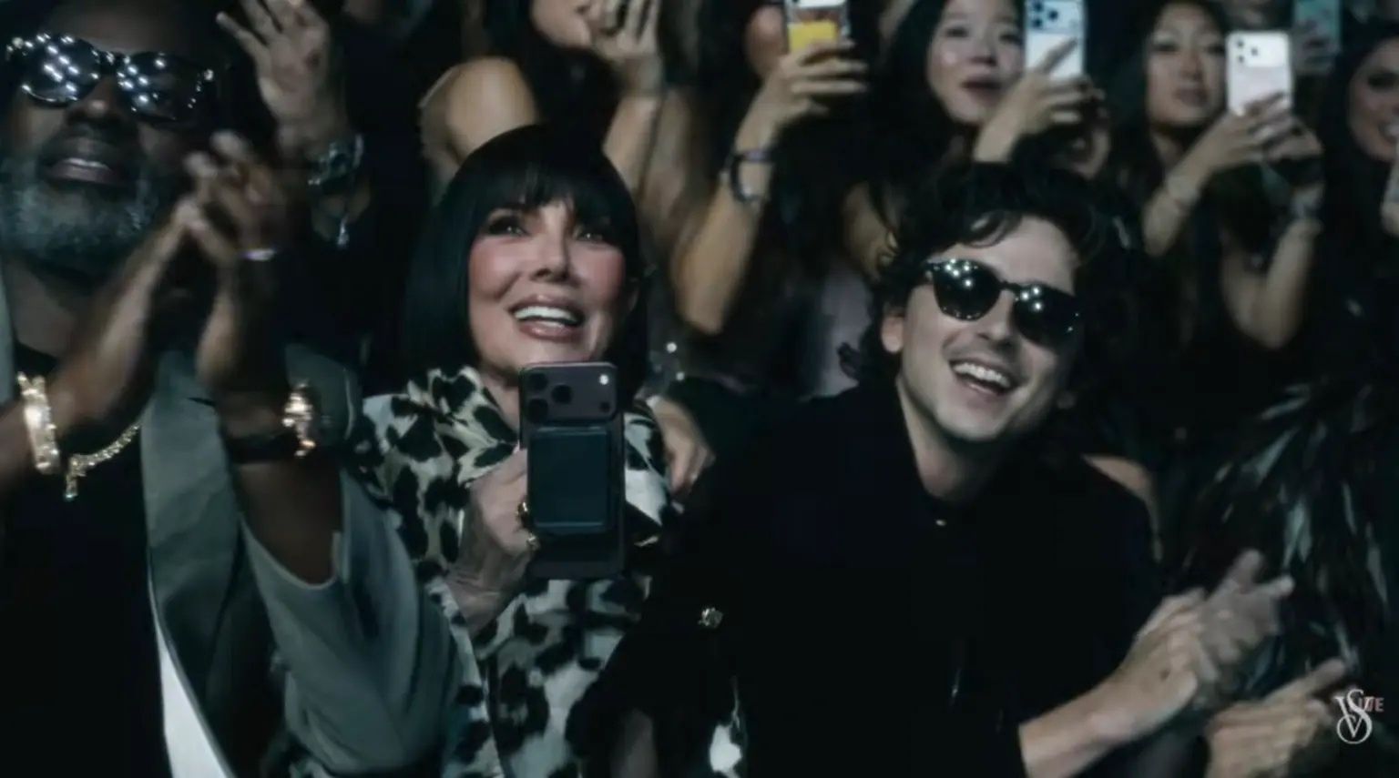 Kris Jenner i Timothee Chalamet podziwiają Kylie Jenner