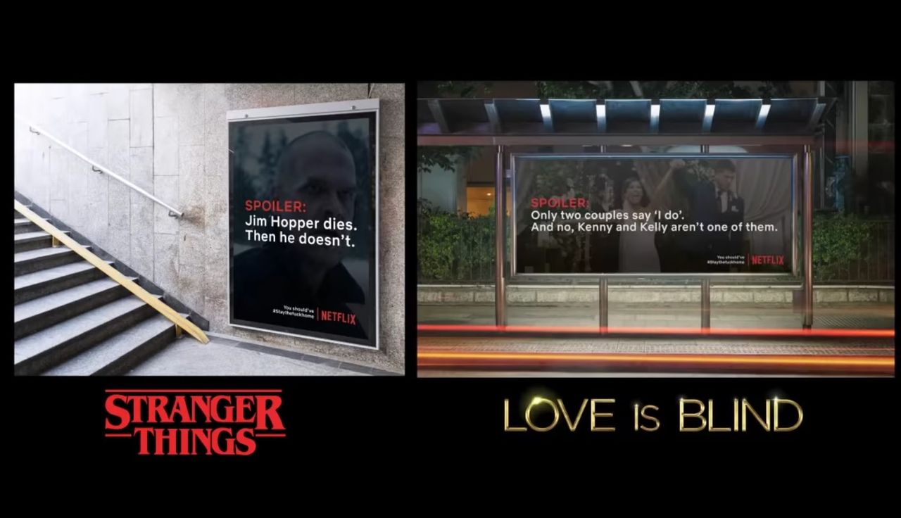 Netflix tworzy billboardy ze spoilerami znanych seriali. Mają zachęcać do pozostania w domach