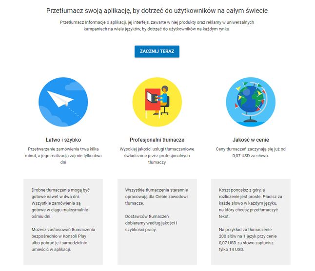Google pozwala teraz w prosty sposób zamawiać profesjonalne tłumaczenia aplikacji i ich opisów do wykorzystania w Sklepie Play.