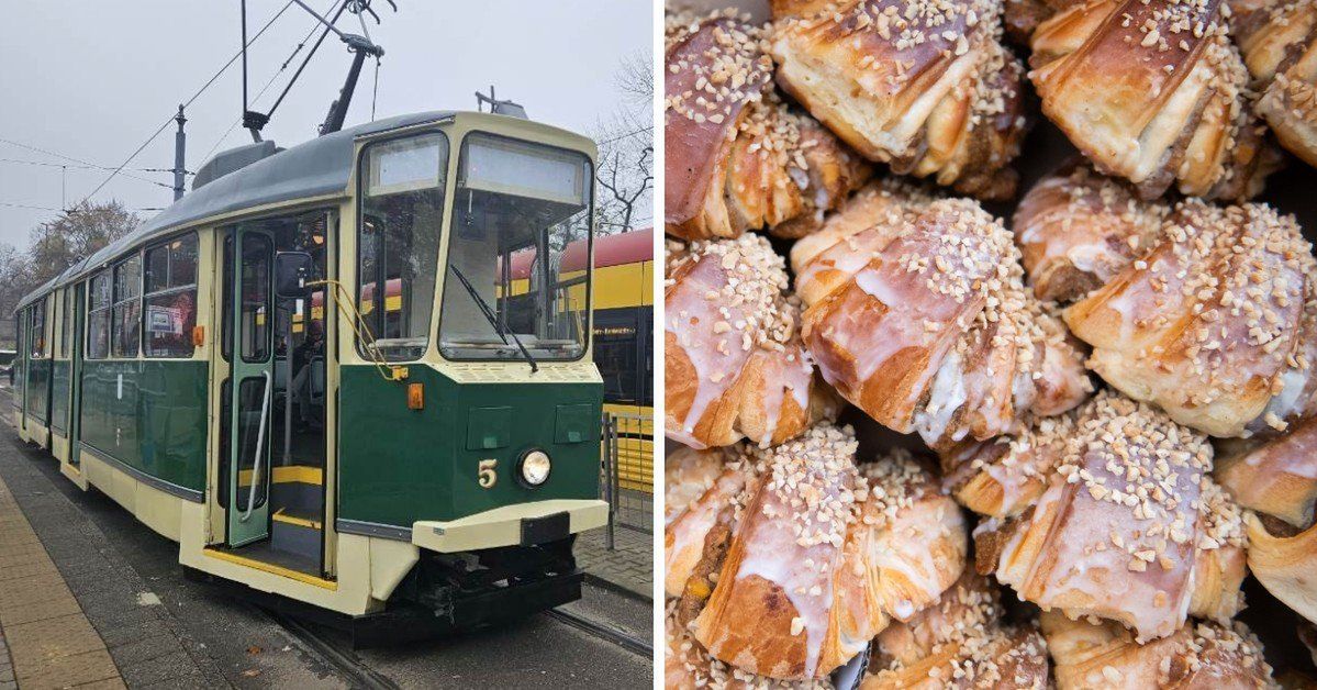 Warszawa: Tramwaj z rogalami świętomarcińskimi. Mały Poznań na torach