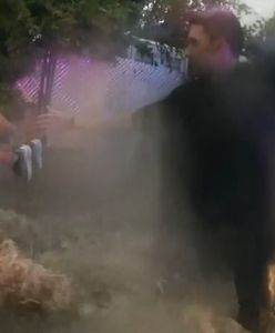 Kamera policjanta wszystko nagrała. Stalowe nerwy podczas szalejącej powodzi