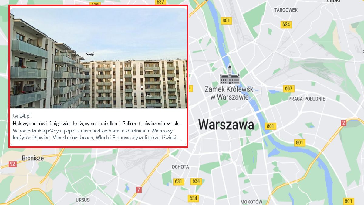Huk nad Warszawą. Mieszkańcy boją się wybuchów