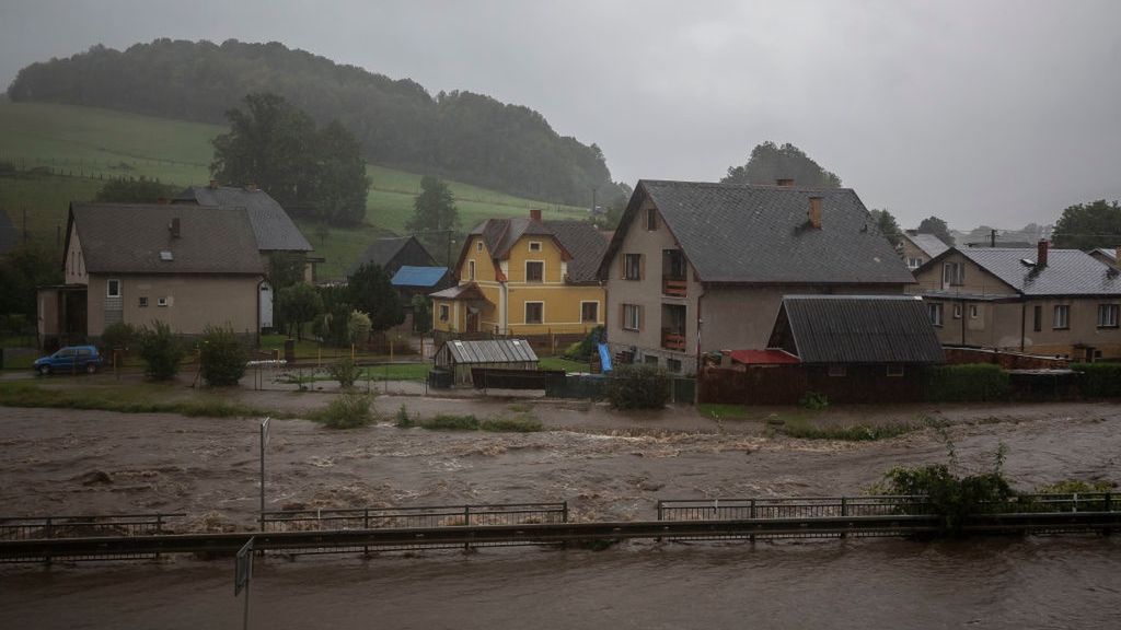Heavy Rain Sweeps Central Europe
PISECNA, CZECH REPUBLIC - SEPTEMBER 14: A flooded house by the river Bela during heavy rain on September 14, 2024 in Pisecna, Czech Republic.There have been extreme weather and flood warnings as heavy rainfall sweeps the Czech Republic, Poland, Germany, Austria and Slovakia. (Photo by Gabriel Kuchta/Getty Images)
Gabriel Kuchta