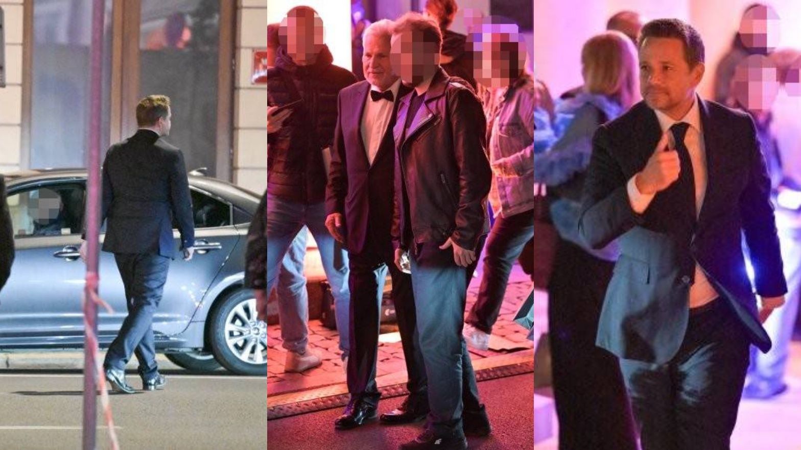 Politycy wychodzą z bankietu po premierze "Lalki"