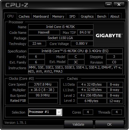 CPU-Z Gigabyte