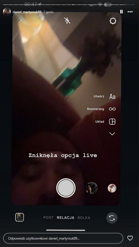 Daniel Martyniuk na Instastories