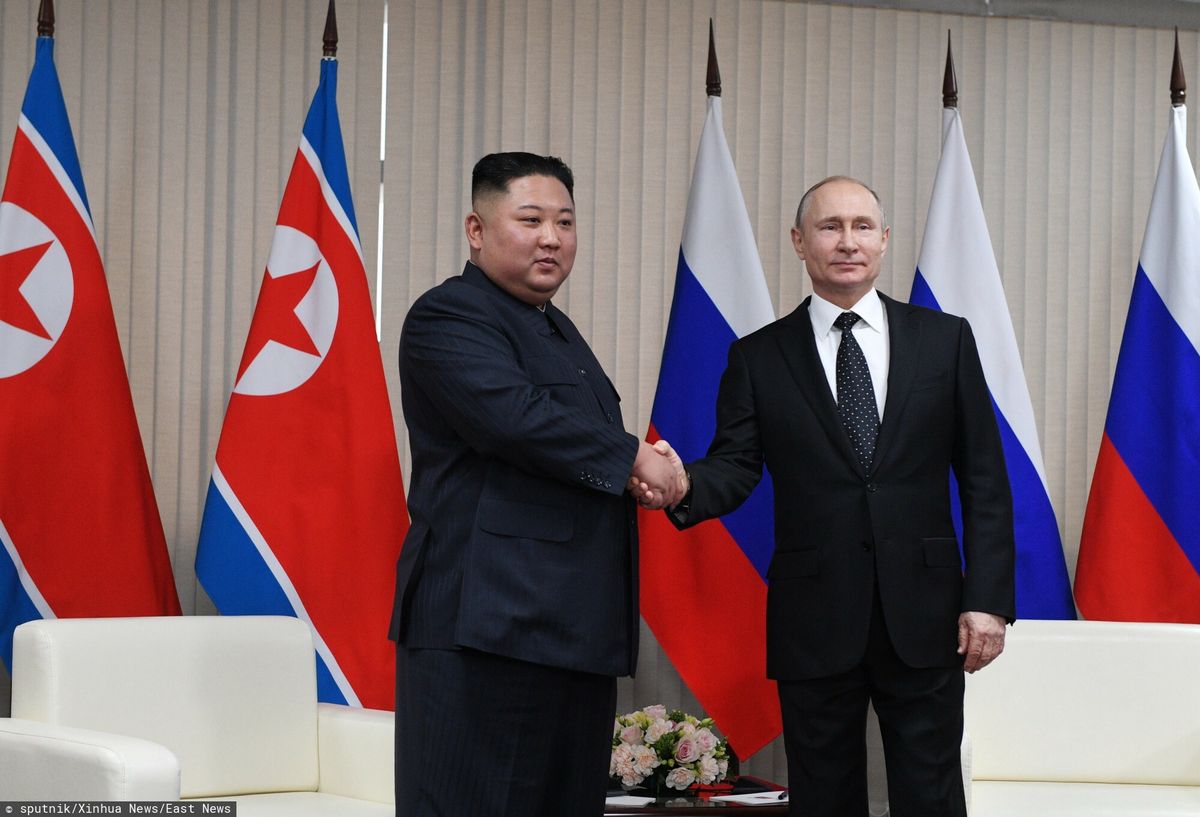 Przywódca Korei Północnej Kim Dzong Un i prezydent Rosji Władimir Putin