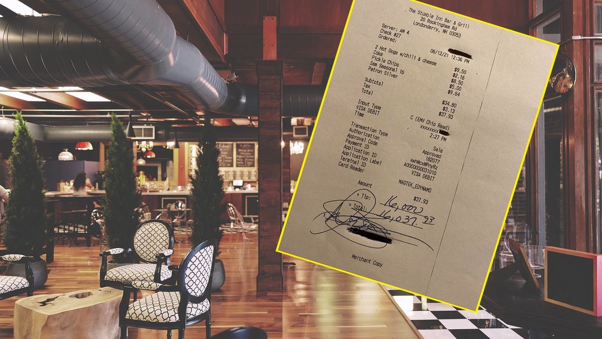 Kelnerka była zszokowana wysokością napiwku.