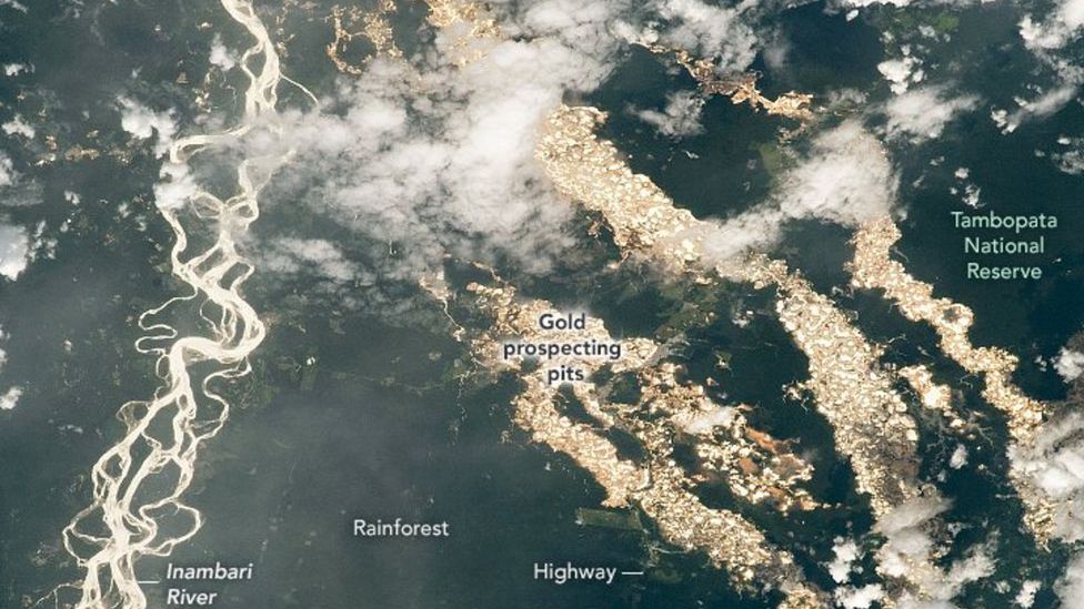 Unikalne zdjęcia NASA. Pokazują "rzeki złota" Amazonii 1