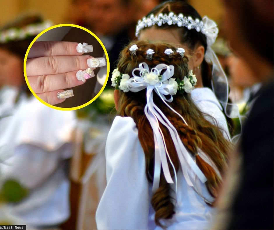 Komunijne paznokcie robią furorę w sieci. Symbol hostii i dolara