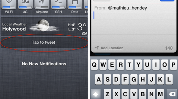 Tweetowanie z centrum powiadomień iOS 1