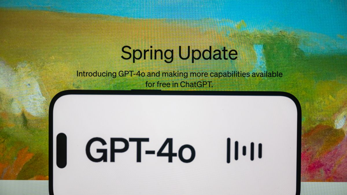 ANKARA, TURKIYE - MAY 15: In this photo illustration, the 'Chat GPT-4o' logo is displayed on a mobile phone screen in front of a computer screen displaying the 'Chat GPT' screen in Ankara, Turkiye on May 15, 2024. (Photo by Ismail Aslandag/Anadolu via Getty Images)