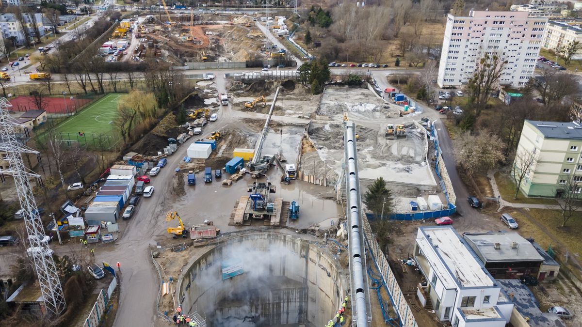 Budowa tunelu średnicowego w Łodzi, komory startowe przy ul. Odolanowskiej