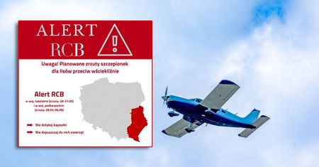 Alert RCB dla całego województwa lubelskiego. Rusza zrzut szczepionek z samolotów
