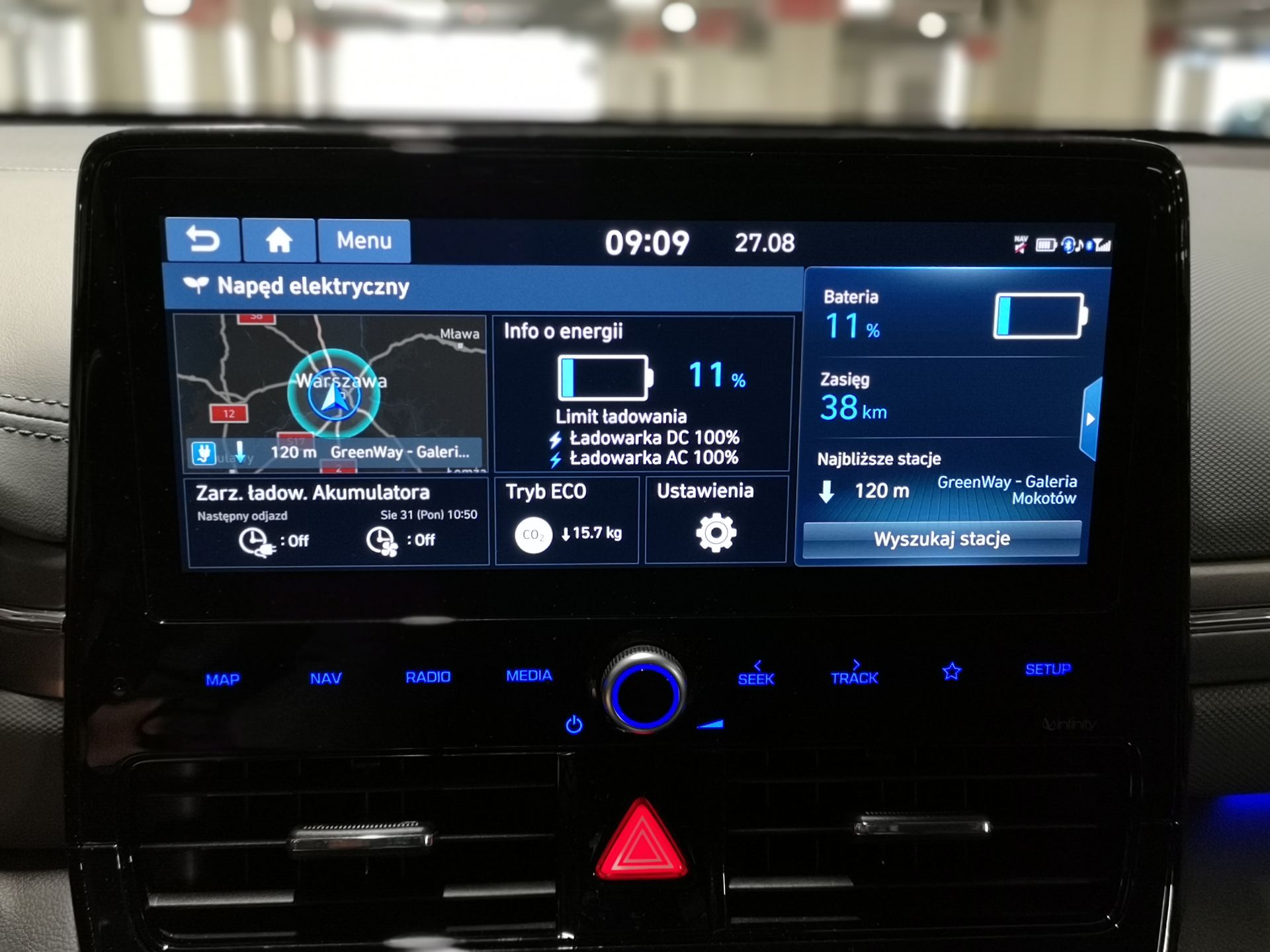 Hyundai Ioniq Electric: System zarządzania energią i audio Infinity 8