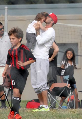 David Beckham z córką na meczu!
