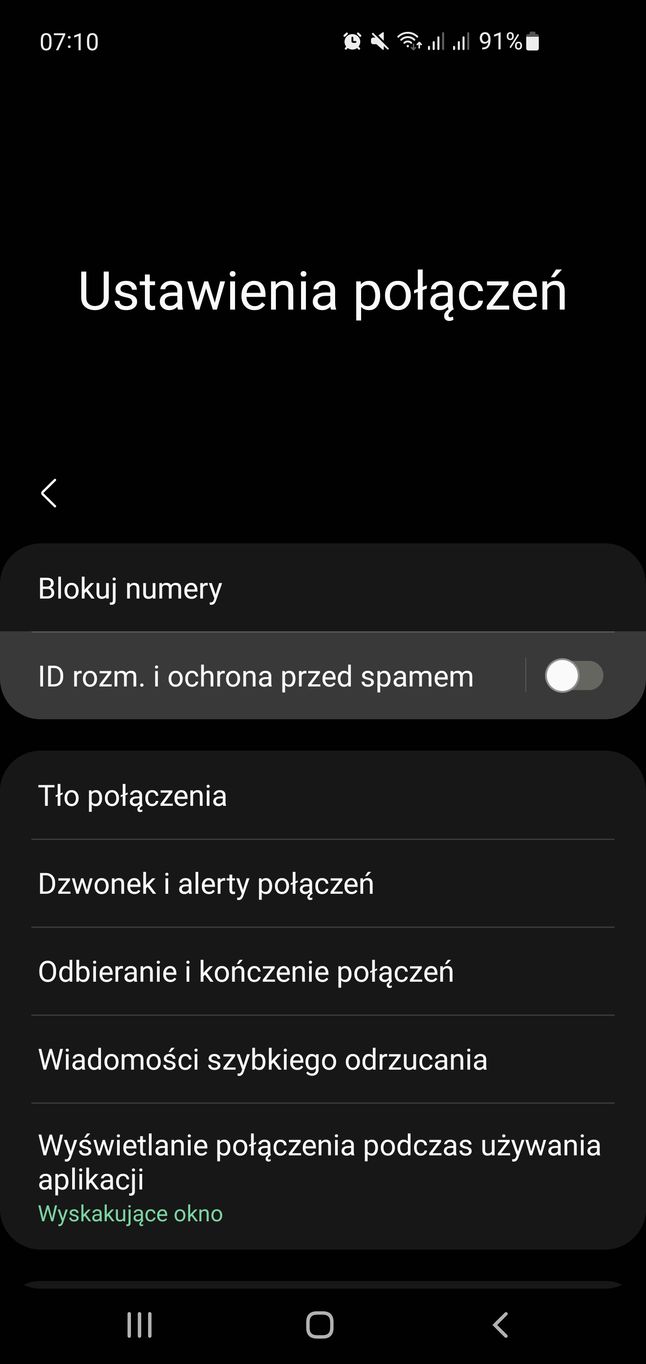 Blokowanie niechcianych połączeń w smartfonie Samsunga (Android 12)