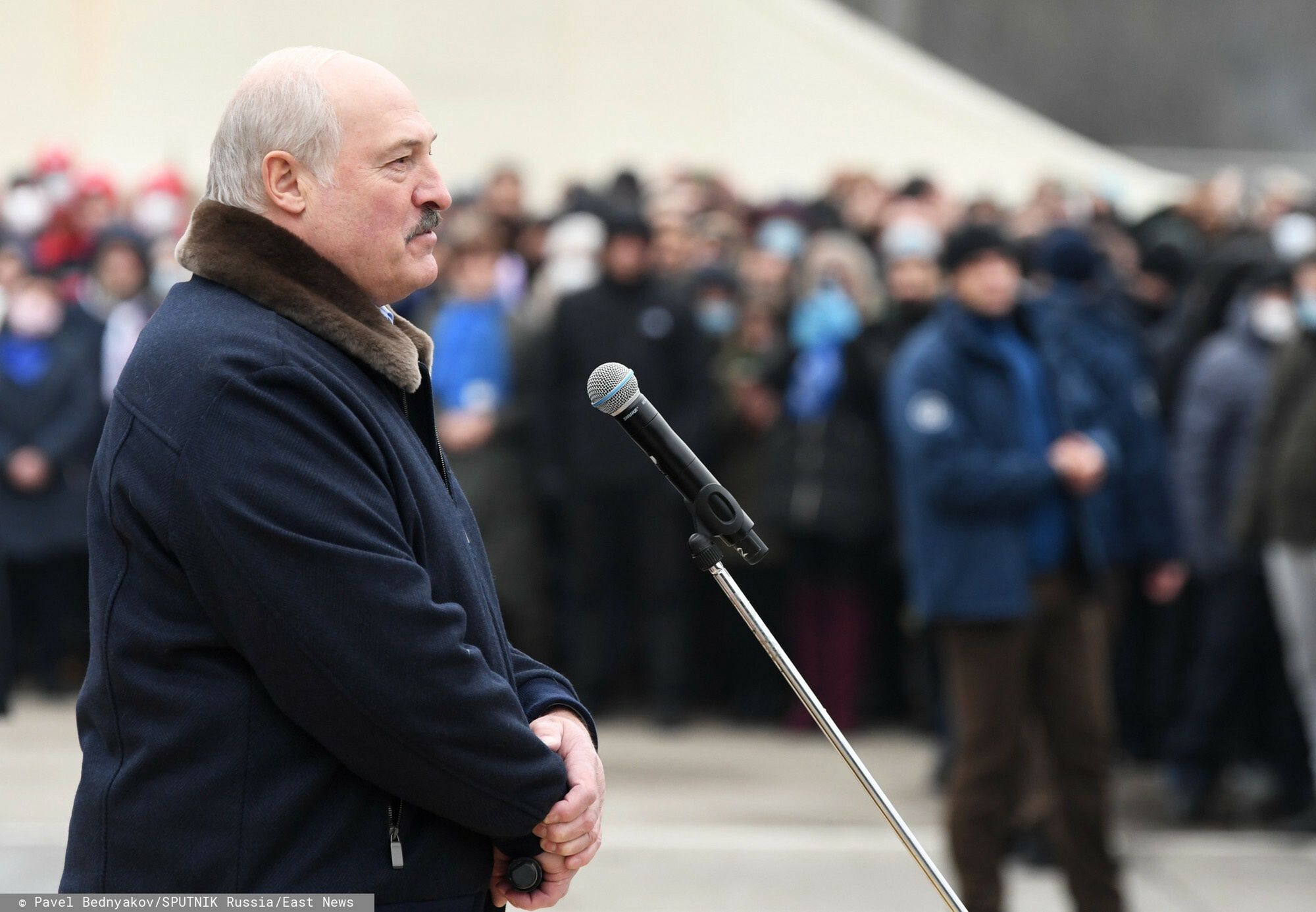 Aleksandr Łukaszenka spotkał się z migrantami przy granicy 