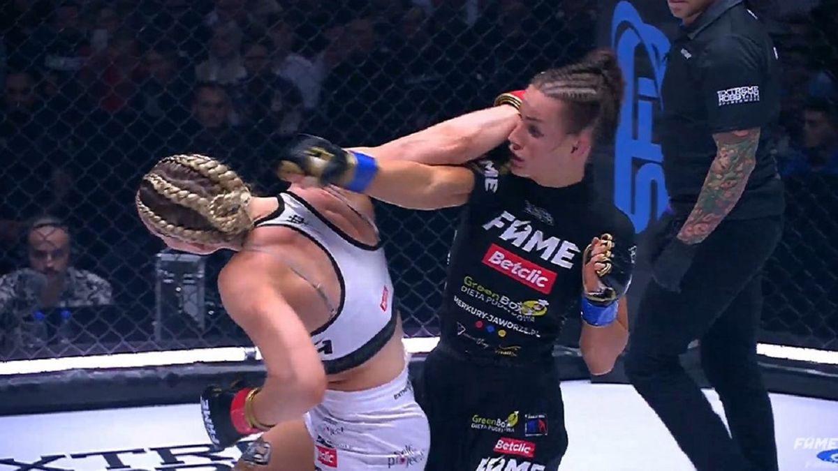 YouTube /  YouTube/Fame MMA / Na zdjęciu: walka Patrycja Wieja - Karolina Brzuszczyńska