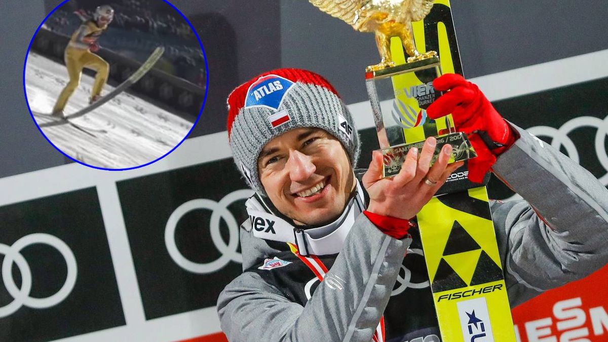 Getty Images / Moment źle zmierzonego skoku Tande i radość Kamila Stocha ze Złotego Orła