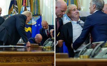 Trump poderwał się z miejsca. Jego gość stracił przytomność