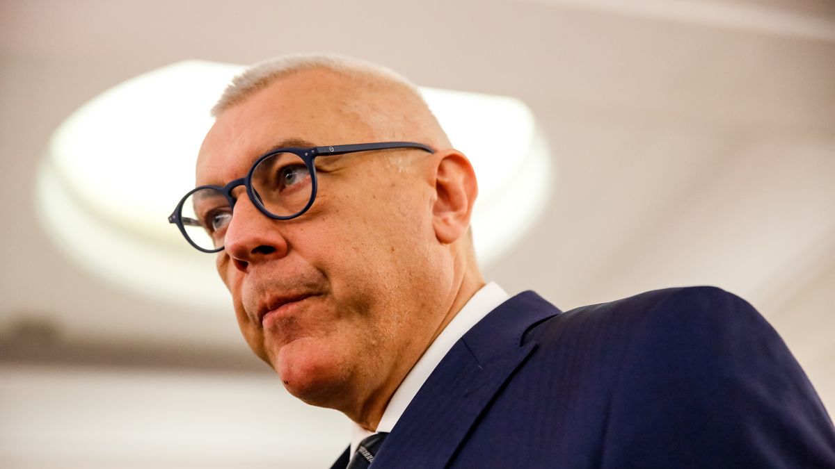 WARSAW, MAZOWIECKIE, POLAND - 2024/01/25: MP Roman Giertych attends the 4th session of Polish Parliament that takes place amid chaos created by legal disagreement with the previous government. The current government took over power in Poland on December 13 2023. Taking over from the Law and Justice political party, which has been ruling for 8 years. Both sides now accuse each other of unconstitutional acts. (Photo by Dominika Zarzycka/SOPA Images/LightRocket via Getty Images)