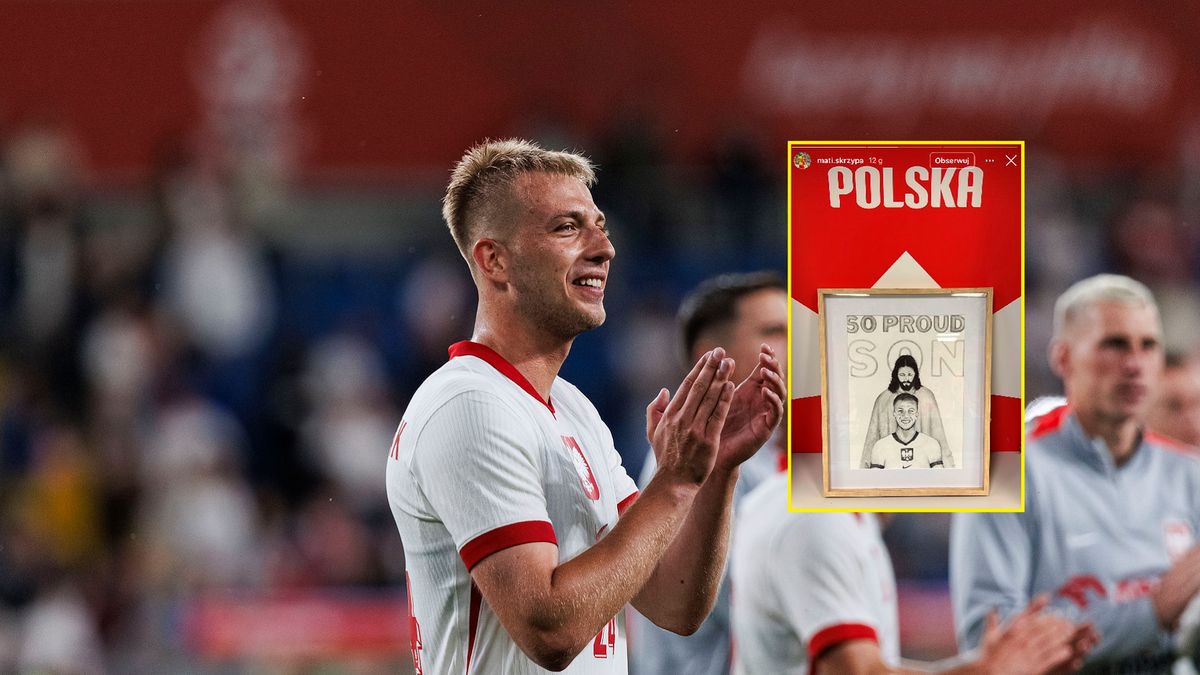 Getty Images / Maciej Rogowski/Eurasia Sport Images / Instagram / Mateusz Skrzypczak / Na zdjęciu: Mateusz Skrzypczak, w ramce jego prezent od wspólnoty.