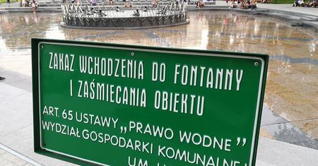 "Zakaz wchodzenia do fontanny". Reakcja miasta na kąpiele w fontannie na placu Litewskim