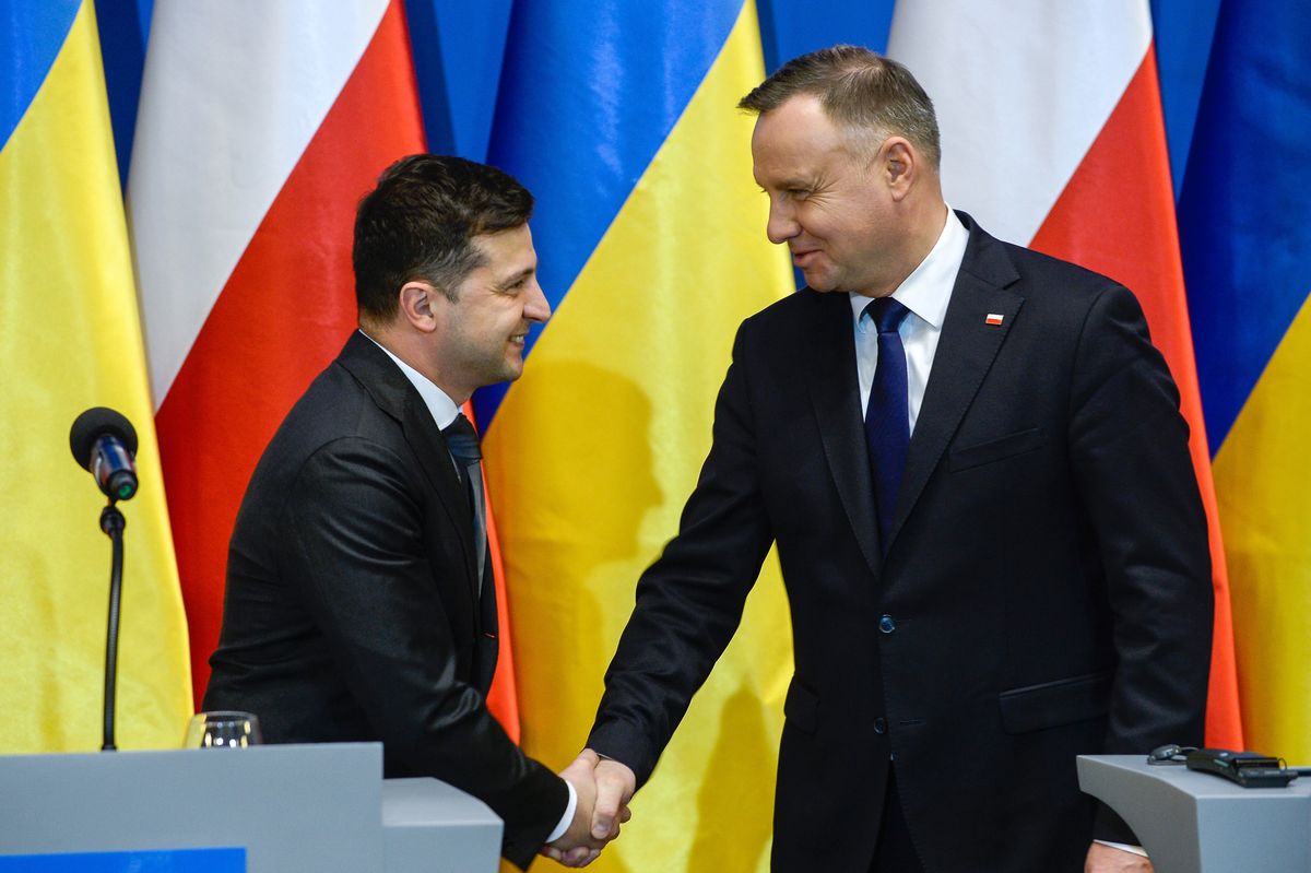 Prezydenci: Ukrainy Wołodymyr Zełenski i Polski Andrzej Duda
