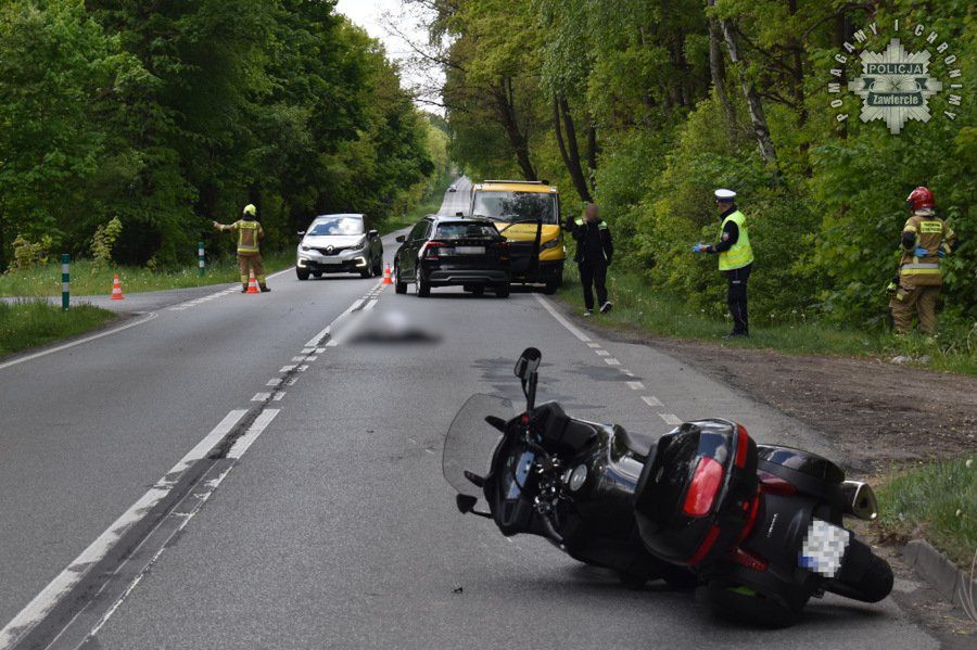 Tragiczny wypadek pod Zawierciem. Zginął motocyklista