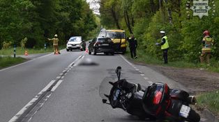 Tragiczny wypadek pod Zawierciem. Zginął motocyklista
