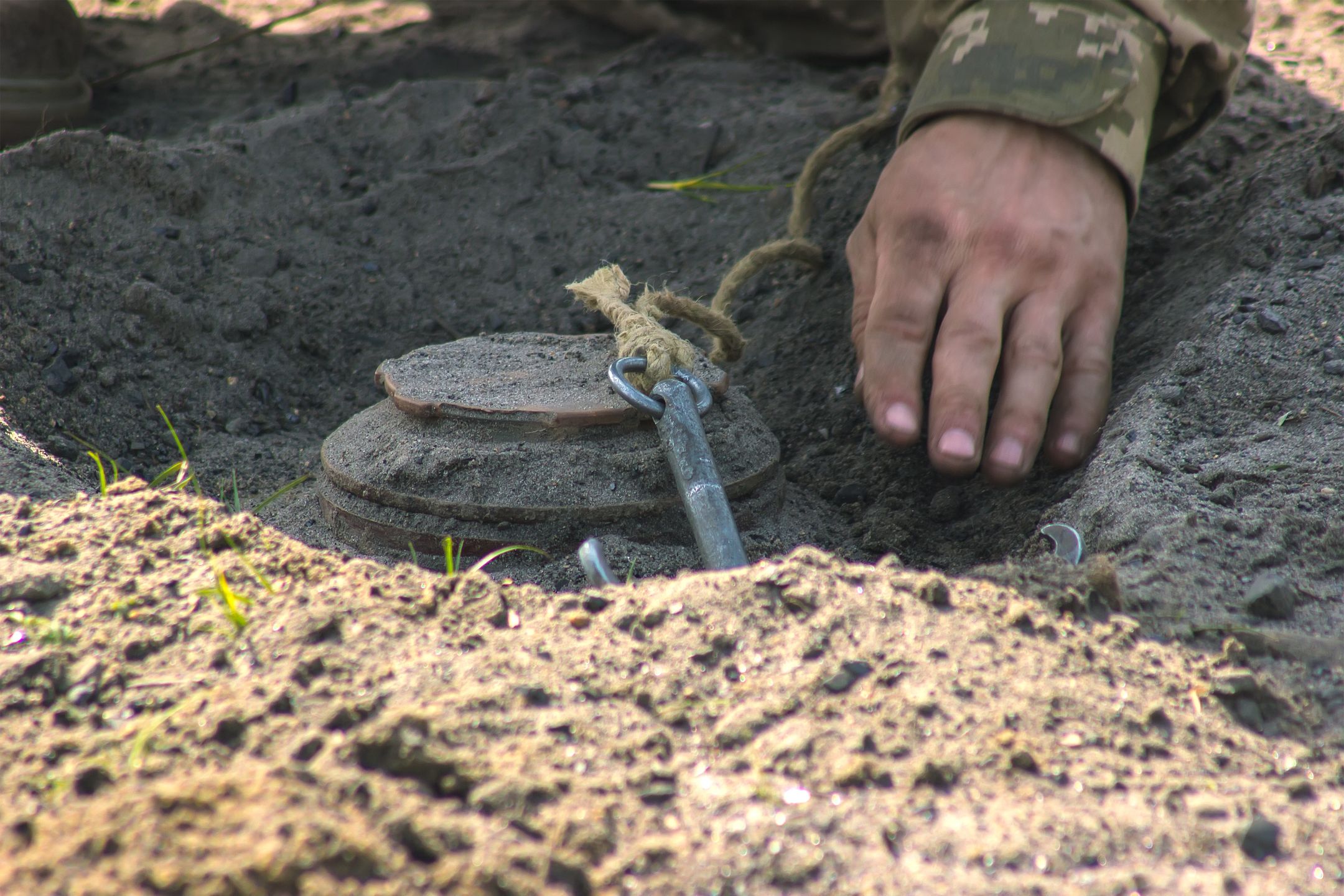 Anti-tank mine installing
Anti-tank mines at sand installing by soldier
land, mine, military, weapon, battle, danger, minefield, explosive, bomb, war, army, detecting, troops, opponent, battlefield, soldier, detector, bullet-resistant, attack, ballistic, combat, infantry, landmine, metal, enemy, finding, trotyl, risk, safety, searching, patrol, bulletproof, field, desert, destruction, stone, explode, row, explosion, night, old, anty, israel, injury, queue, detection, bad, deadly, device, harmful, land, mine, military, weapon, battle, danger, minefield, explosive, bomb, war, army, detecting, troops, opponent, battlefield, soldier, detector, bullet-resistant, attack, ballistic, combat, infantry, landmine, metal, enemy, finding, trotyl, risk, safety, searching, patrol, bulletproof, field, desert, destruction, stone, explode, row, explosion, night, old, anty, israel, injury, queue, detection, bad, deadly, device, harmful