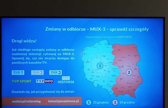 Ostrzeżenie przed zniknięciem TVP na 97 kanale naziemnej telewizji cyfrowej