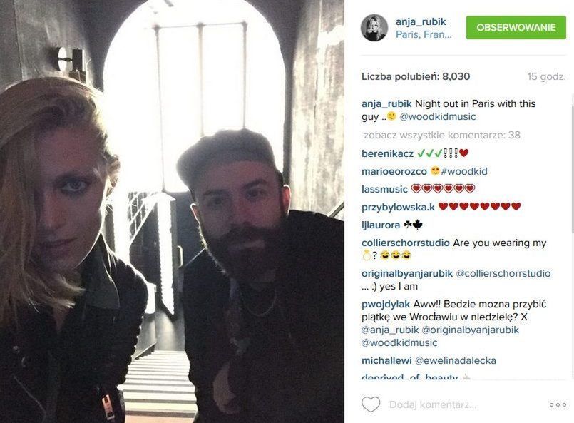 Anja Rubik i Woodkid w Paryżu (fot. Instagram)