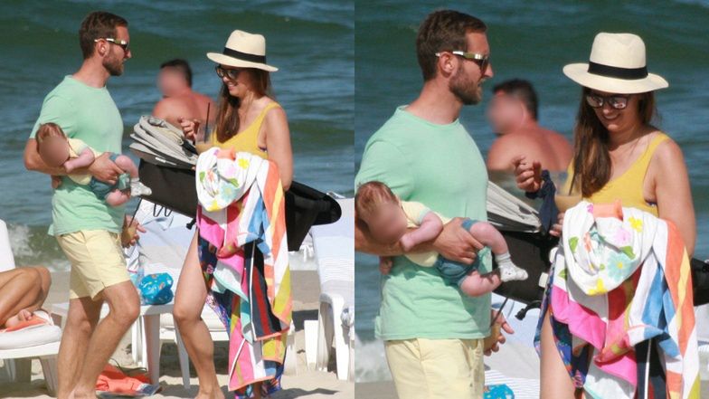 Anna Czartoryska na plaży w Juracie