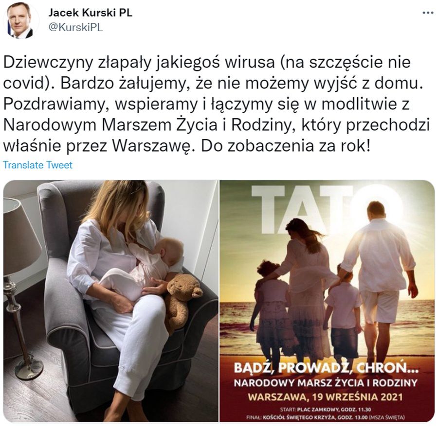 Jacek Kurski pokazał karmiącą żonę 