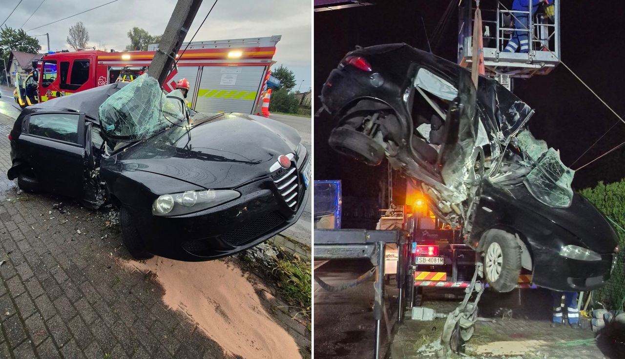 "Jak on to zrobił?". Auto prawie przełamane na pół