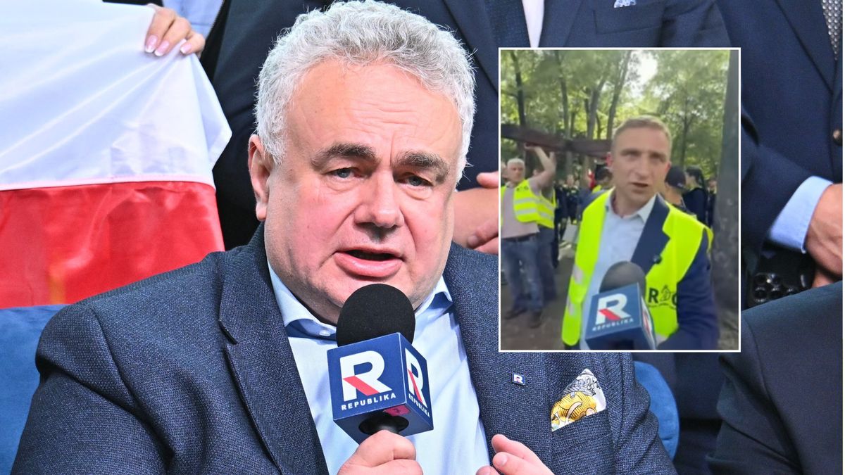 Tomasz Sakiewicz, kadr z przemarszu w Berlinie