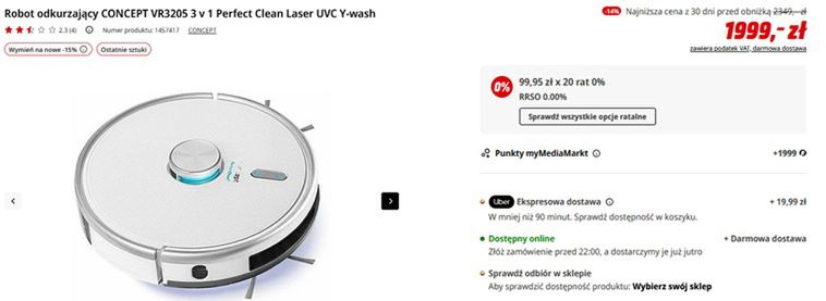 Promocja w Media Markt na robota odkurzającego