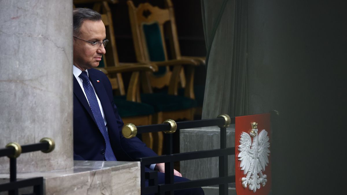 WARSAW, POLAND - DECEMBER 11: President Andrzej Duda during the Parliament session in Warsaw, Poland on December 11, 2023. The majority of Parliament has voted for Donald Tusk as the new Prime Minister. (Photo by Jakub Porzycki/Anadolu via Getty Images)