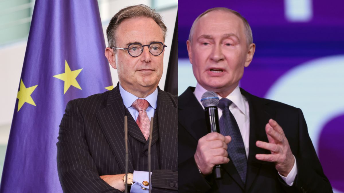 Na zdjęciu premier Belgii Bart De Wever i prezydent Rosji Władimir Putin